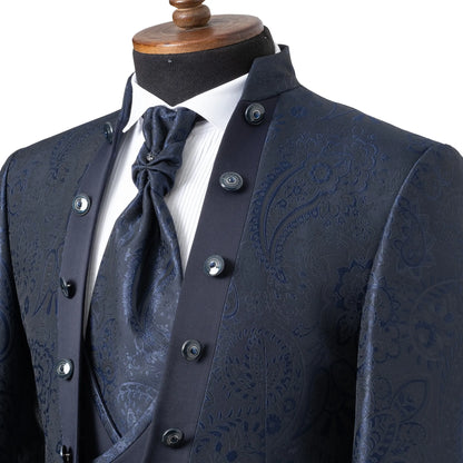 Alistair | Navy Paisley 3-Piece Slim-Fit Western Tuxedo