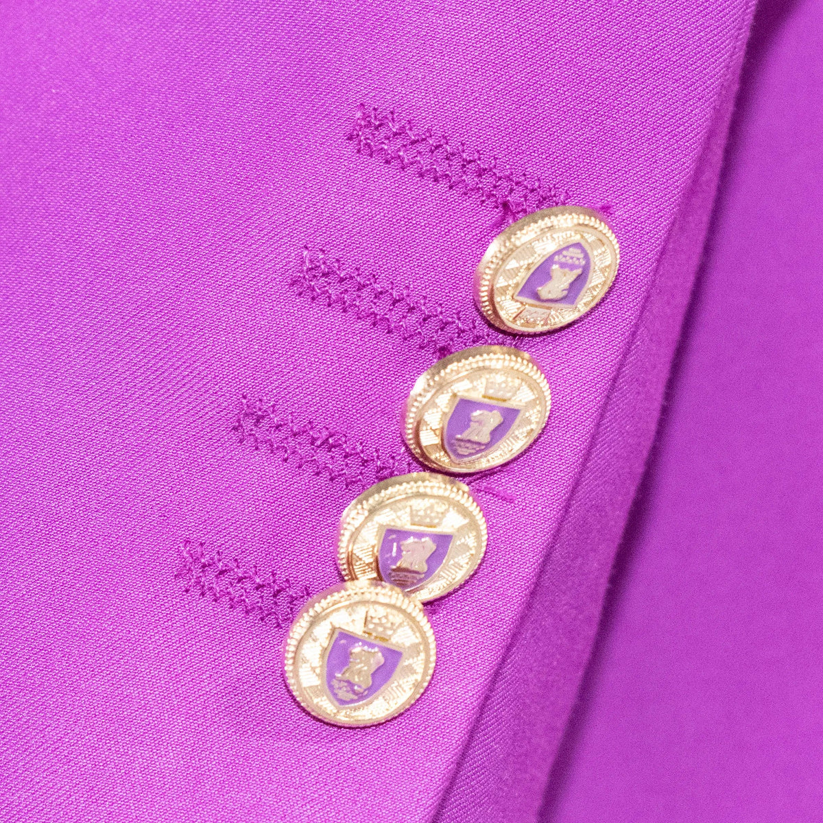 Men's Fuchsia 2-Piece Tailored-Fit Suit With Peak Lapels And Gold Buttons