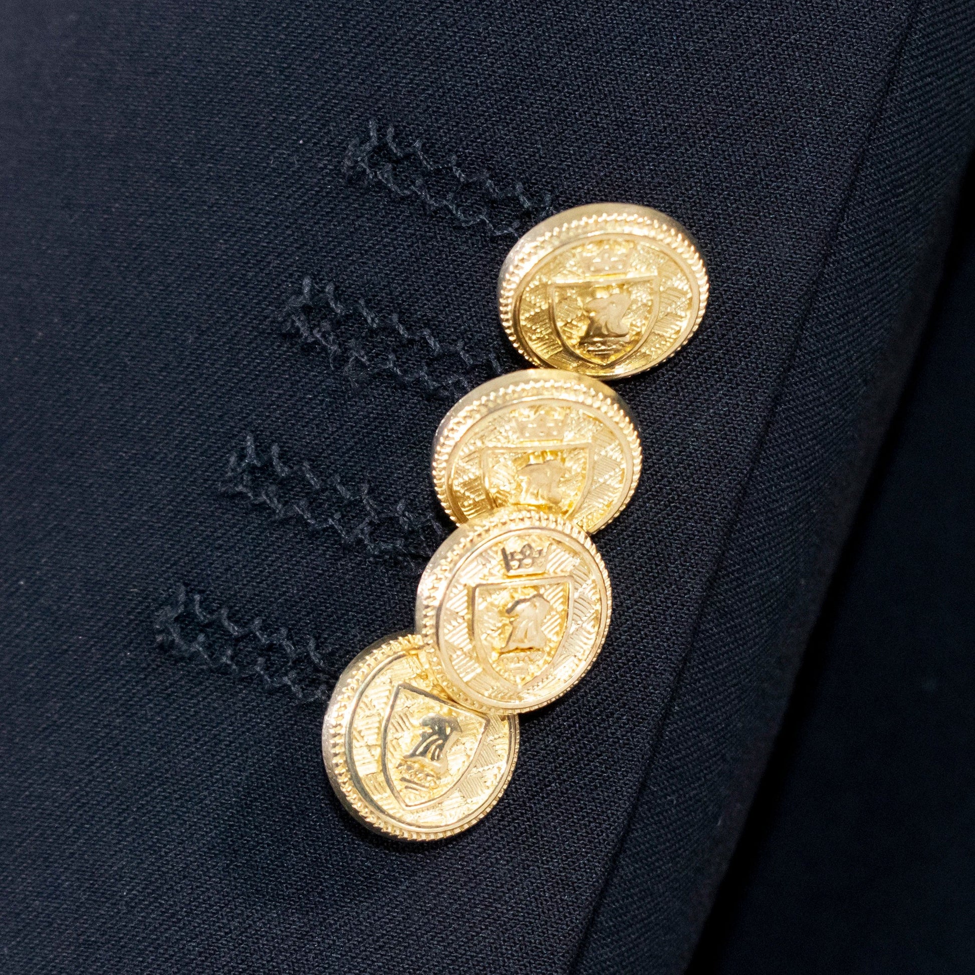 Men's Black Double-Breasted Slim-Fit Suit With Peak Lapels