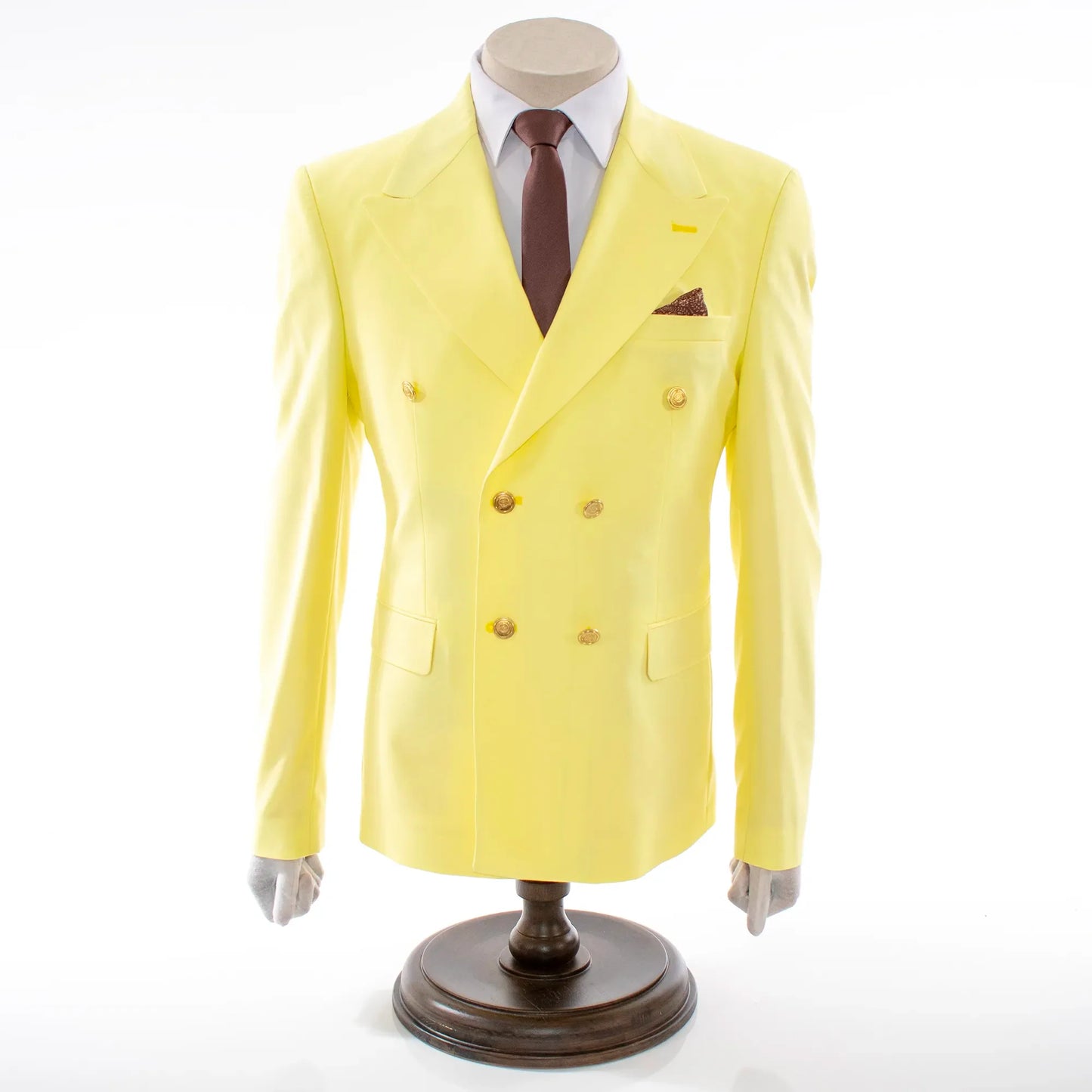 Canary Yellow Double-Breasted 2-Piece Slim-Fit Suit