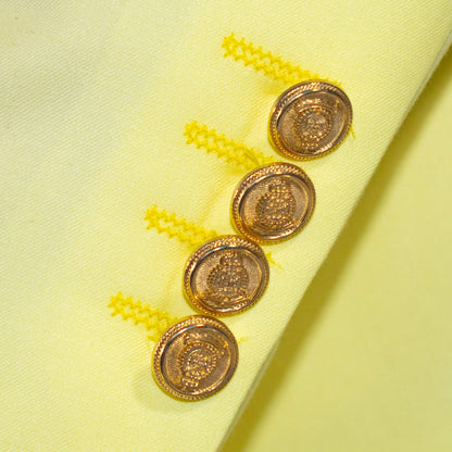 Canary Yellow Double-Breasted 2-Piece Slim-Fit Suit