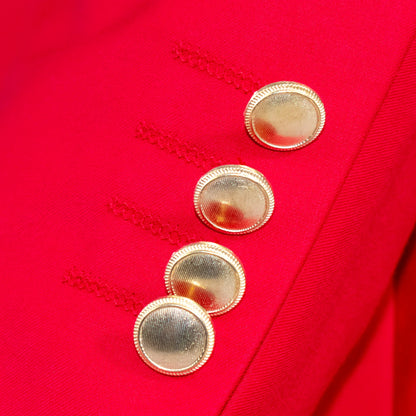 Red Double-Breasted 2-Piece Slim-Fit Suit