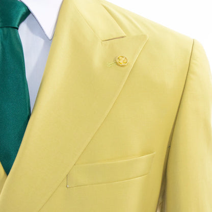 Honeysuckle Yellow Double-Breasted 2-Piece Slim-Fit Suit