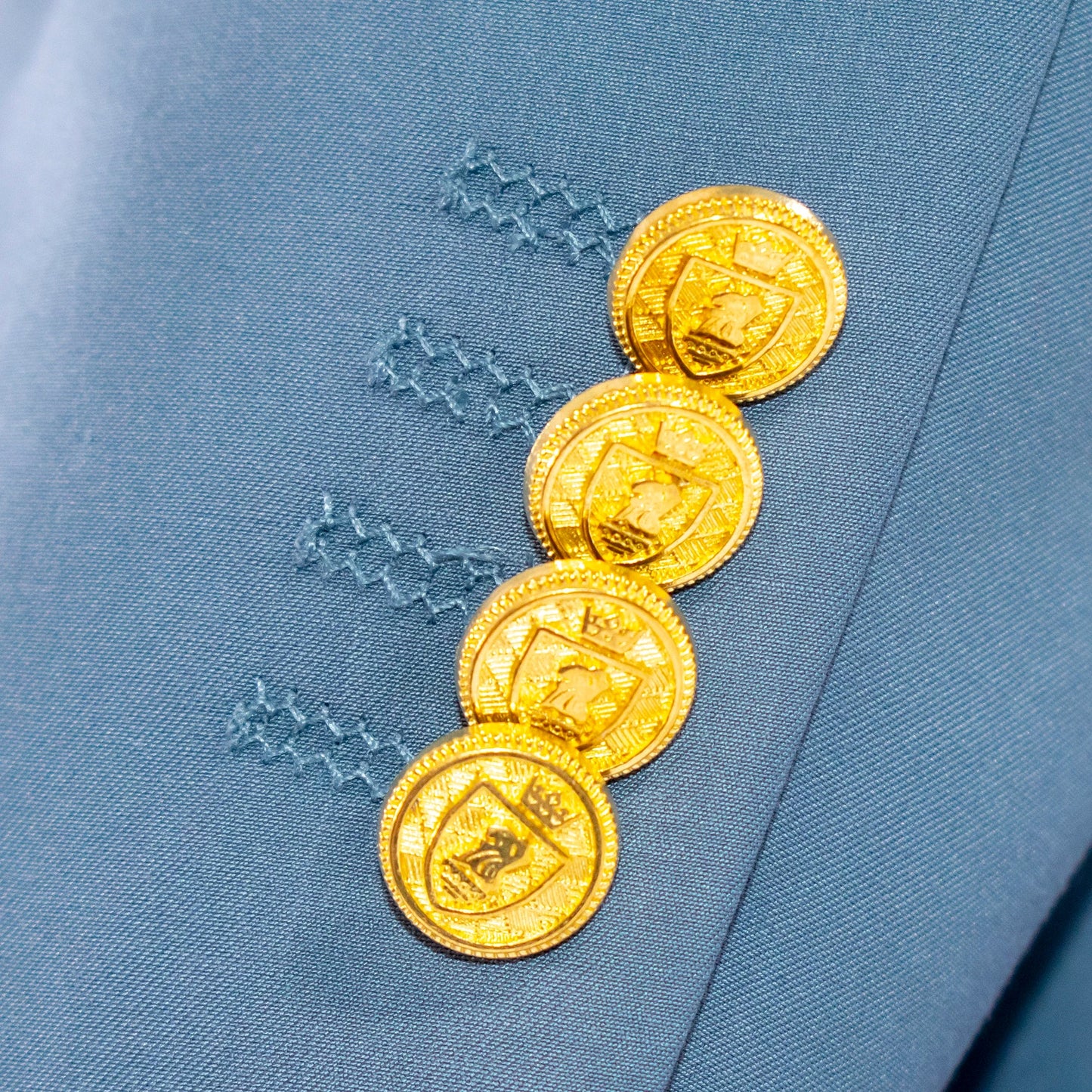 Slate Blue Double-Breasted 2-Piece Slim-Fit Suit