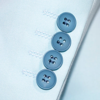 Powder Blue Double-Breasted 2-Piece Slim-Fit Suit
