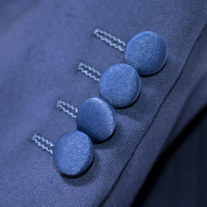 Navy Trim on Navy Stretch 3-Piece Slim-Fit Tuxedo