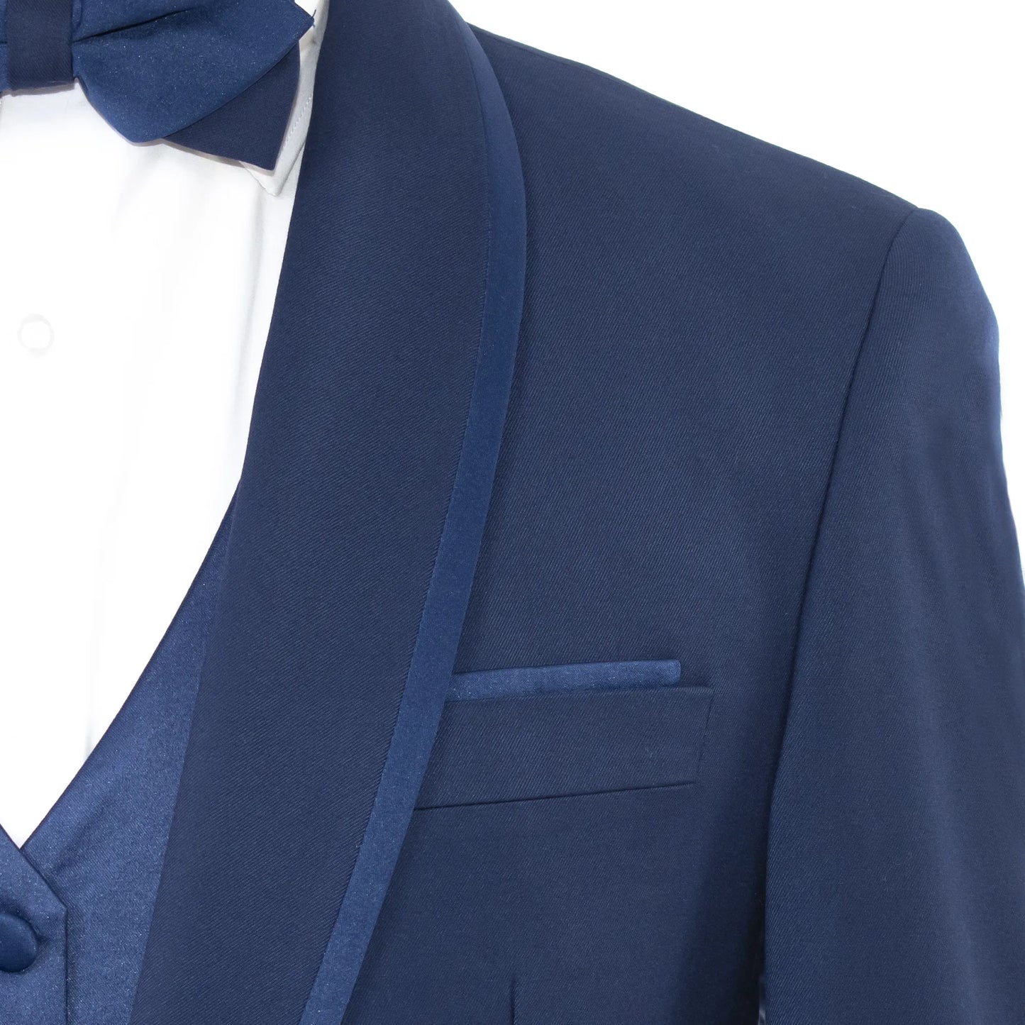 Navy Trim on Navy Stretch 3-Piece Slim-Fit Tuxedo