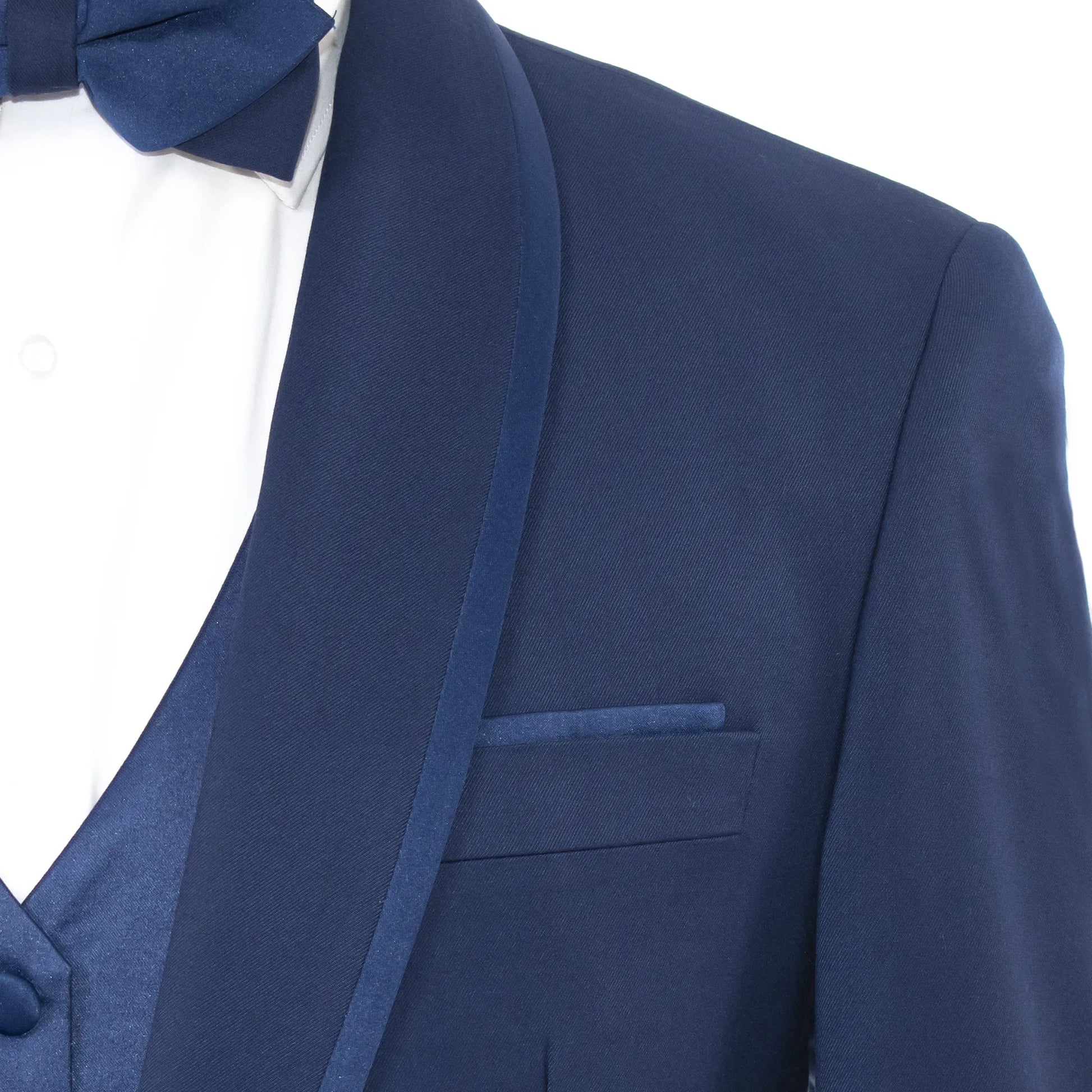 Navy Trim on Navy Stretch 3-Piece Slim-Fit Tuxedo