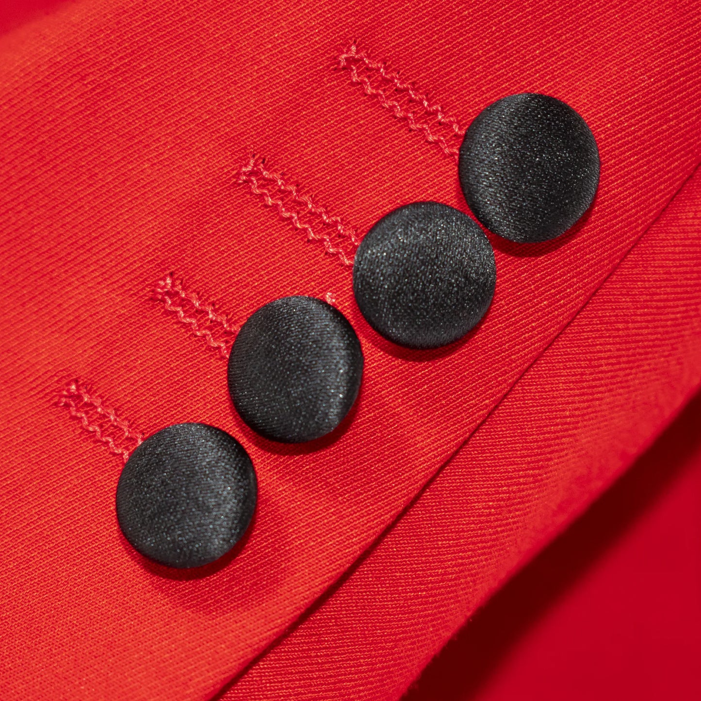 Black Trim on Red Stretch 3-Piece Slim-Fit Tuxedo