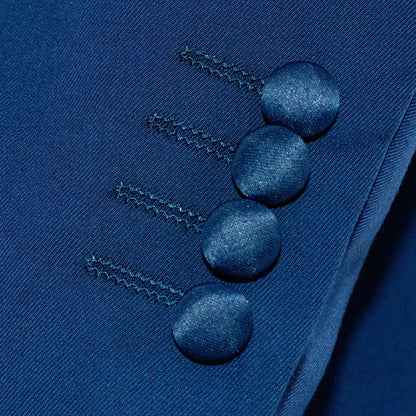 Sapphire Trim on Sapphire Stretch 3-Piece Slim-Fit Tuxedo