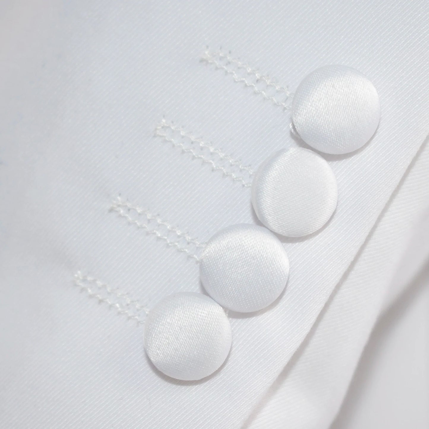 White Trim on White Stretch 3-Piece Slim-Fit Tuxedo