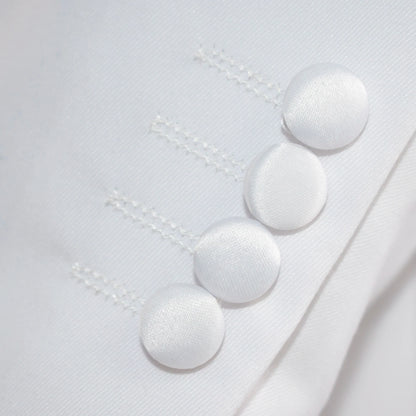 White Trim on White Stretch 3-Piece Slim-Fit Tuxedo
