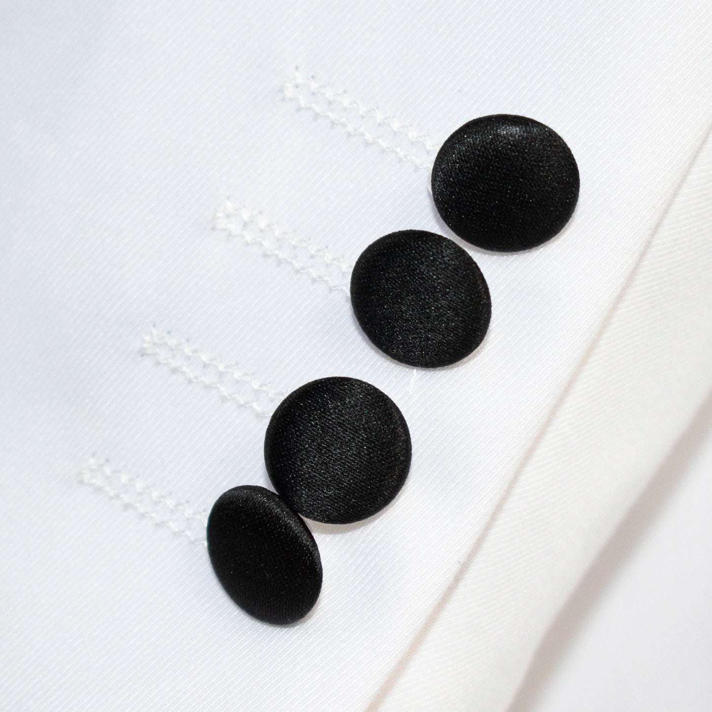 Black Trim on White Stretch 3-Piece Slim-Fit Tuxedo