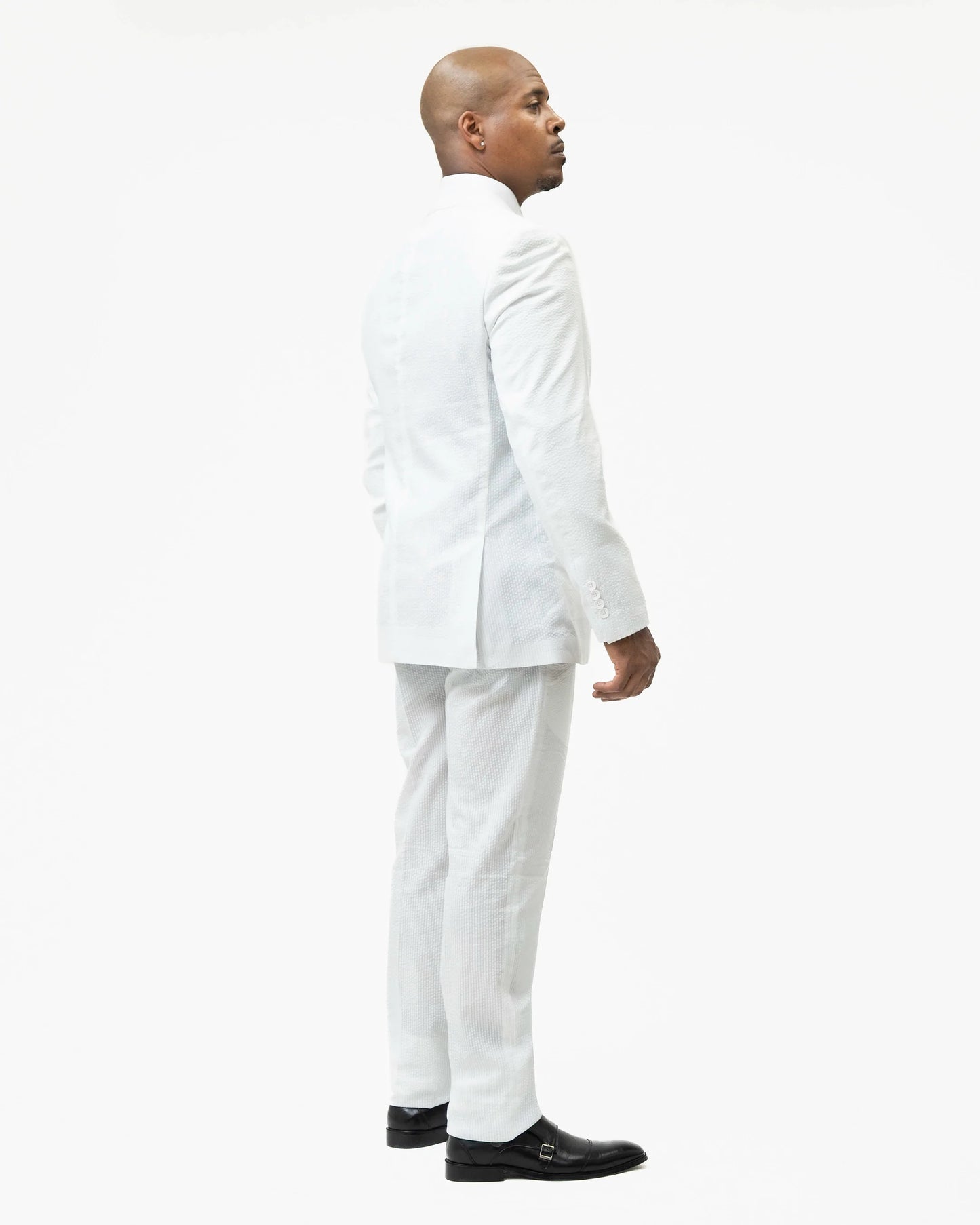 White Seersucker 3-Piece Modern-Fit Suit
