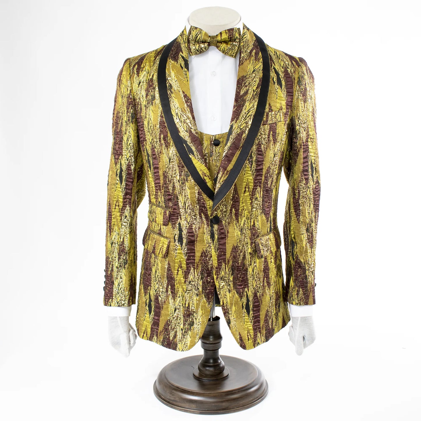 Gold Lightning Design 2-Piece Slim-Fit Tuxedo