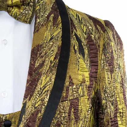 Gold Lightning Design 2-Piece Slim-Fit Tuxedo