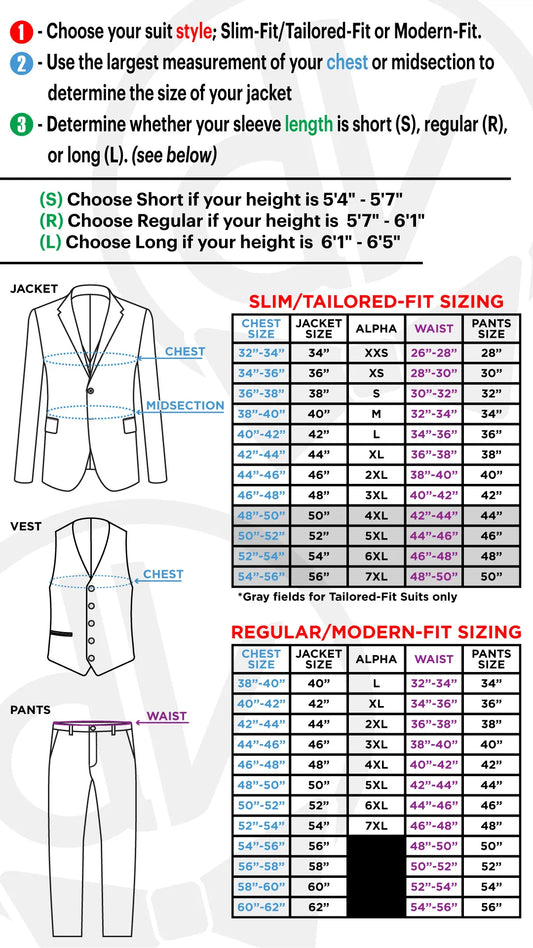 Enzo | Black Tailored-Fit 3-Piece Adjustable Tuxedo