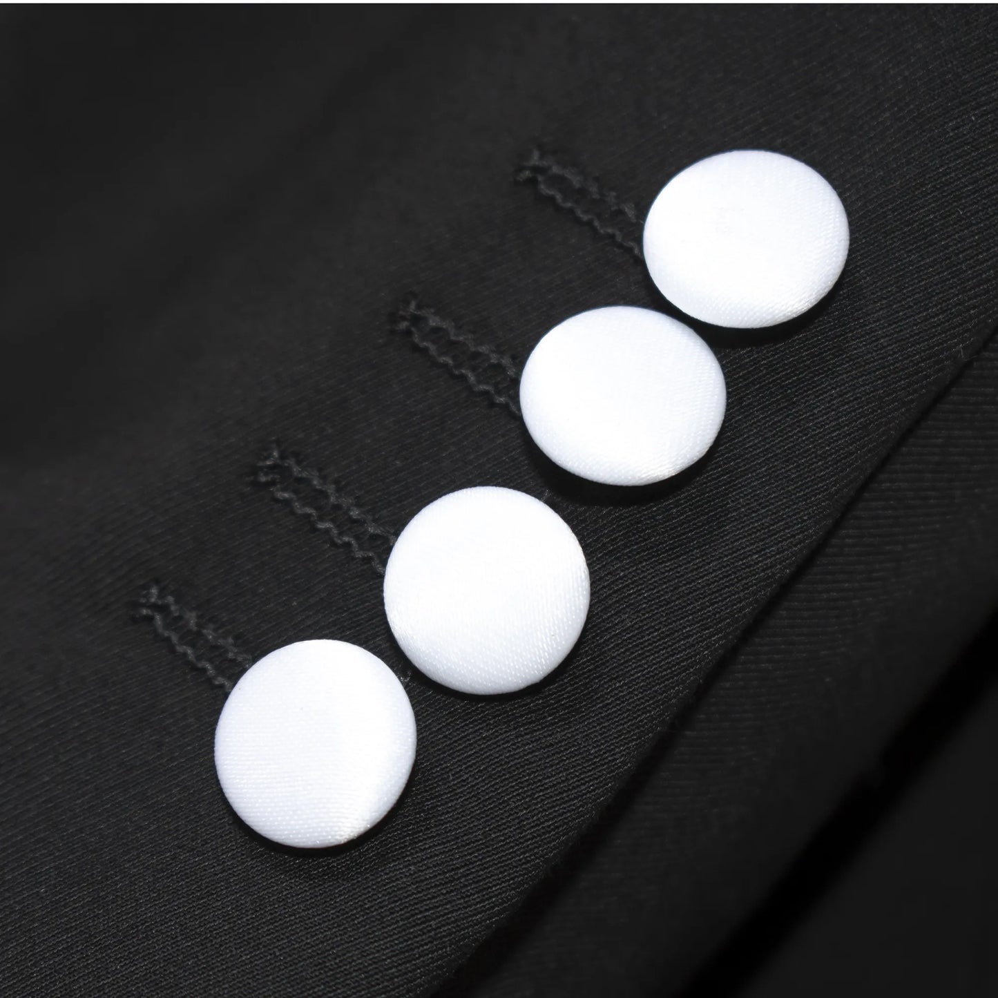 White Trim on Black Stretch 3-Piece Slim-Fit Tuxedo