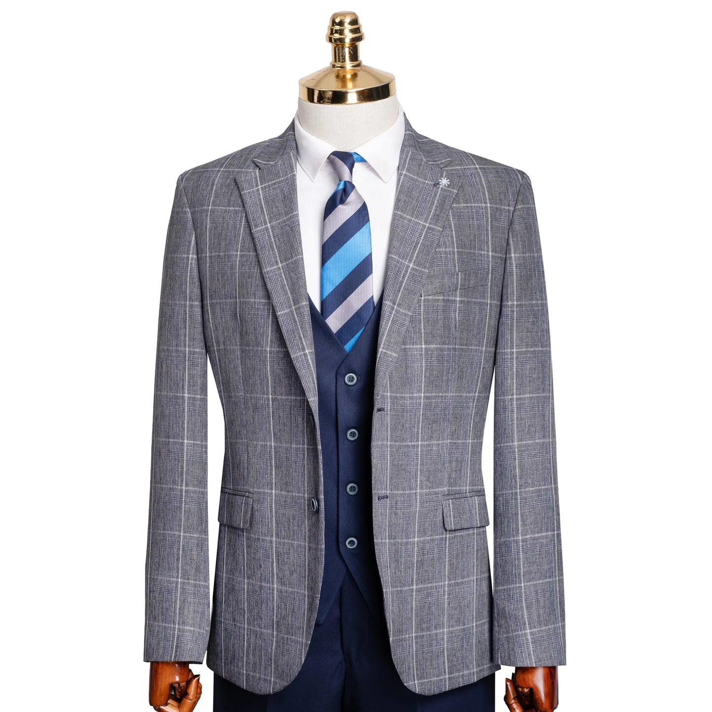 Rodney | Plaid 3-Piece Tailored-Fit Suit