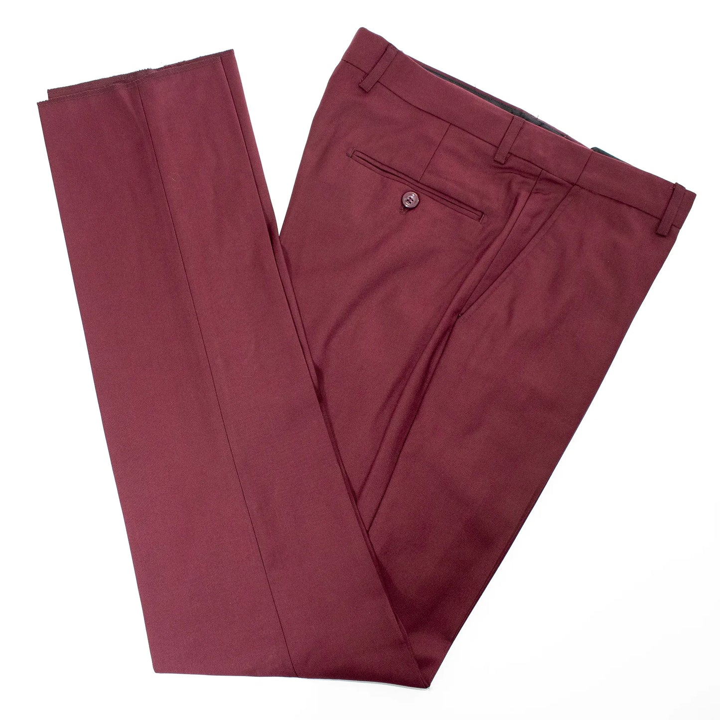 Men's Burgundy Slim-Fit Tuxedo Pants