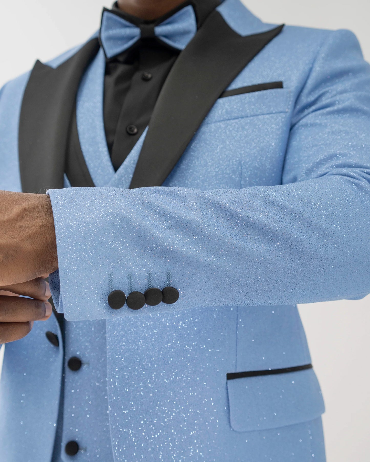 Dante | Ice Blue Glitter 3-Piece Tailored-Fit Tuxedo