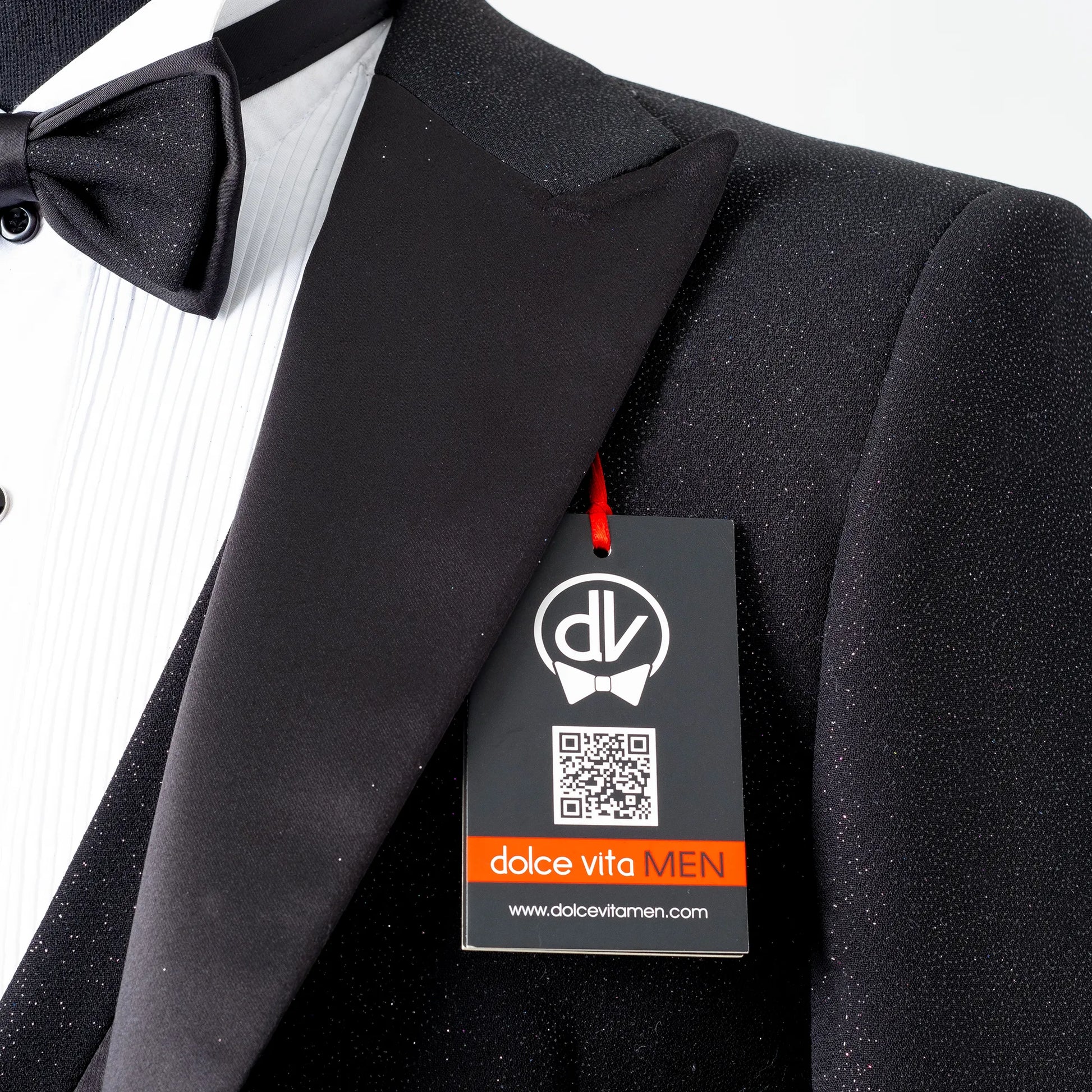 Dante | Black Glitter 3-Piece Tailored-Fit Tuxedo