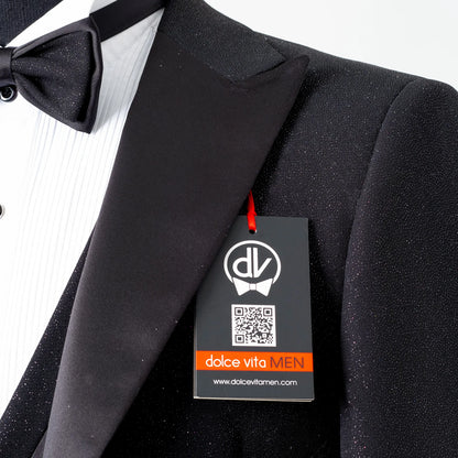 Dante | Black Glitter 3-Piece Tailored-Fit Tuxedo