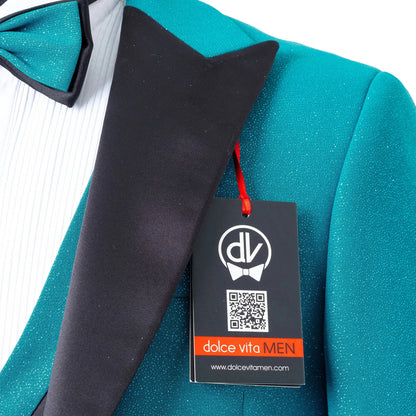 Dante | Turquoise Glitter 3-Piece Tailored-Fit Tuxedo