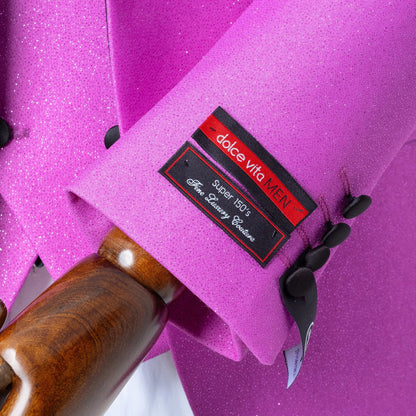 Dante | Fuchsia Glitter 3-Piece Tailored-Fit Tuxedo