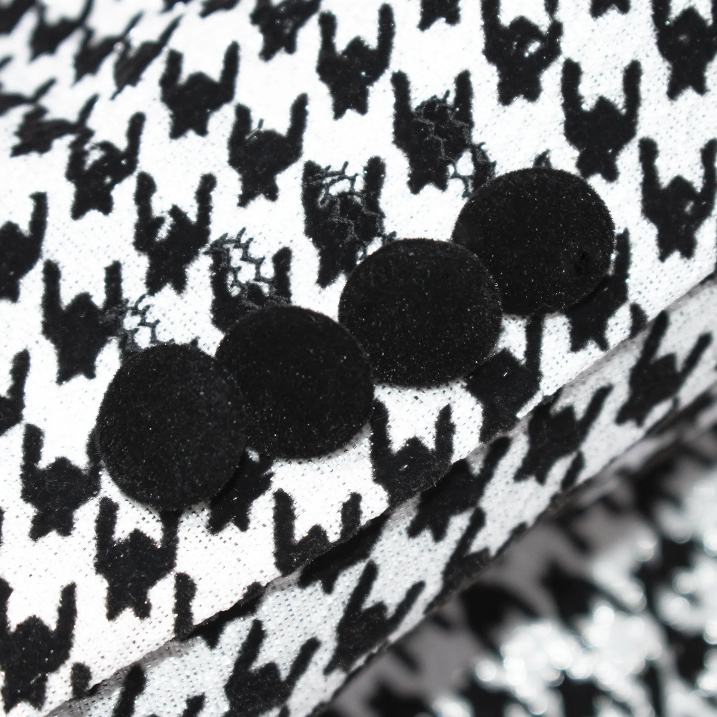 Silver Houndstooth Patterned 3-Piece Tailored-Fit Tuxedo