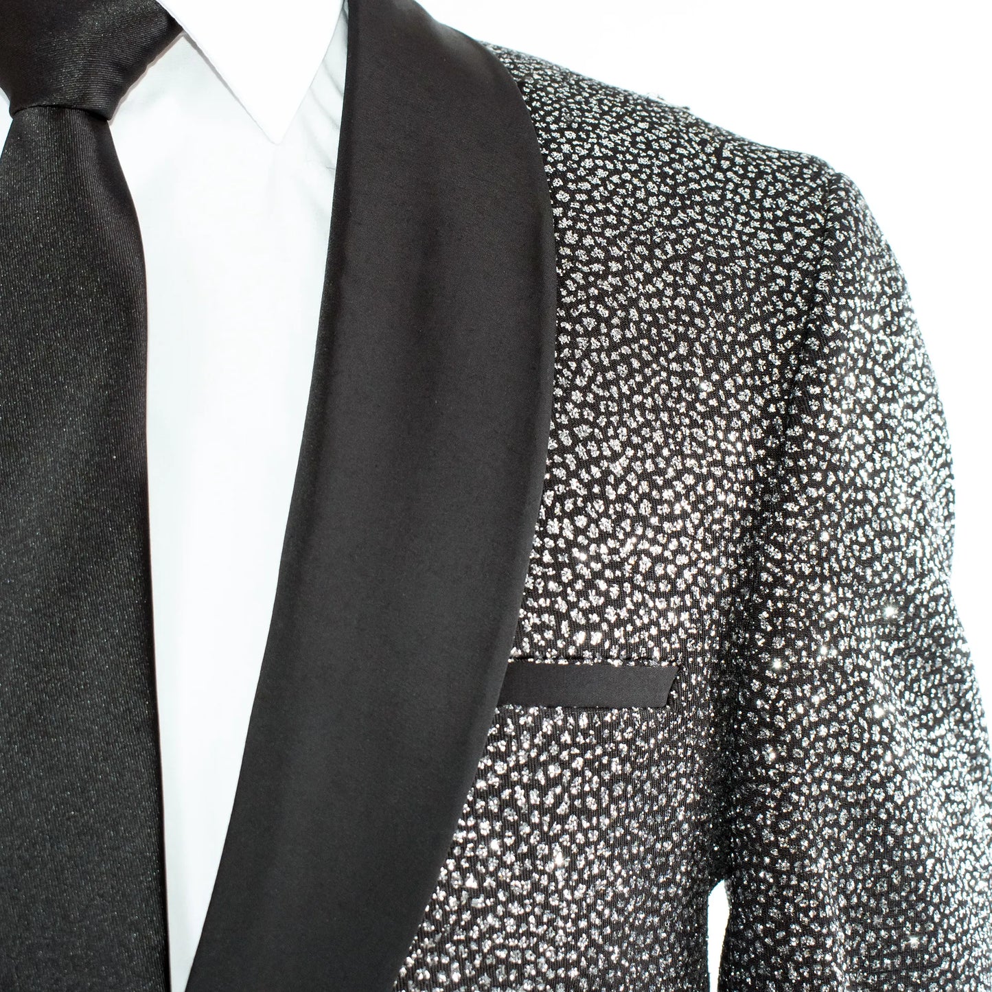 Men's Silver Flash Metallic 3-Piece Tailored-Fit Tuxedo