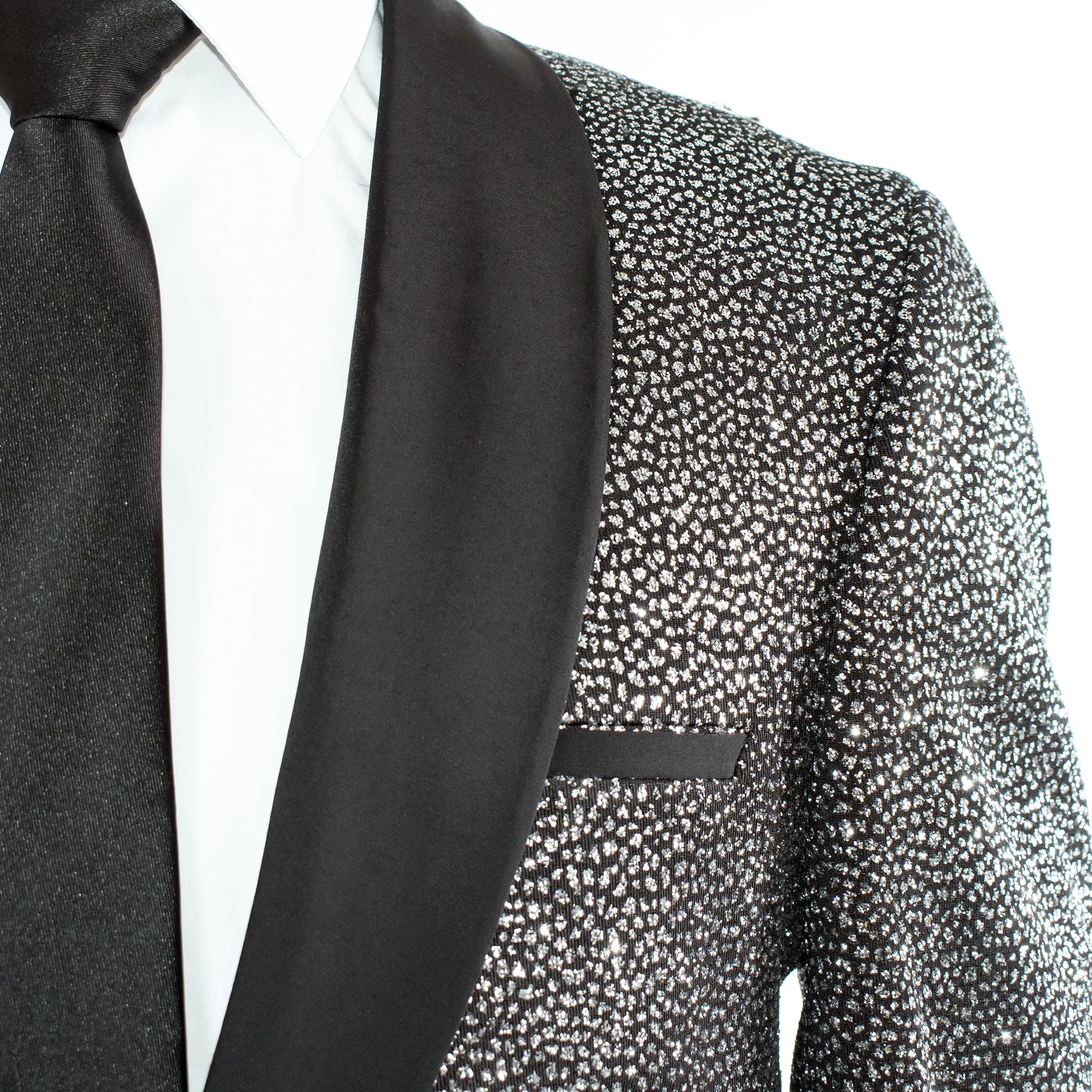 Men's Silver Flash Metallic 3-Piece Tailored-Fit Tuxedo