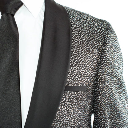 Men's Silver Flash Metallic 3-Piece Tailored-Fit Tuxedo